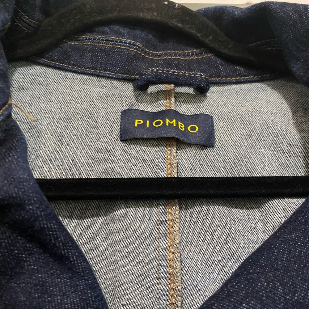 Piombo denim jacket navy blue double breasted women’s large cotton - Picture 6 of 10